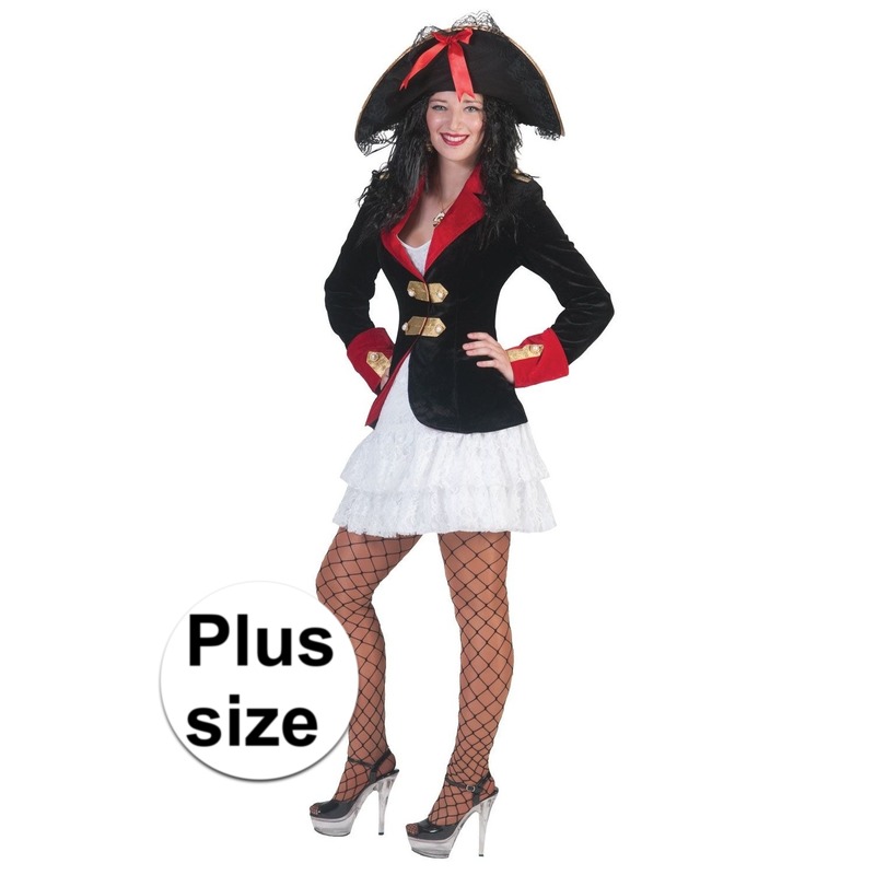 Grote maat piraten jurkje en colbert voor dames