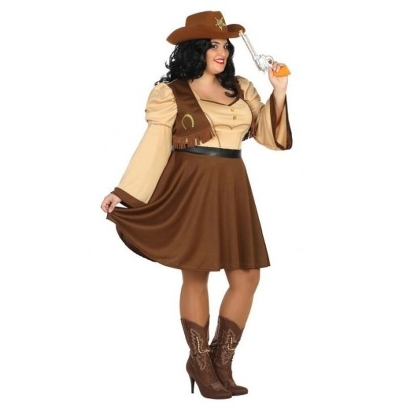 Grote maten cowgirl/western verkleed jurkje voor dames