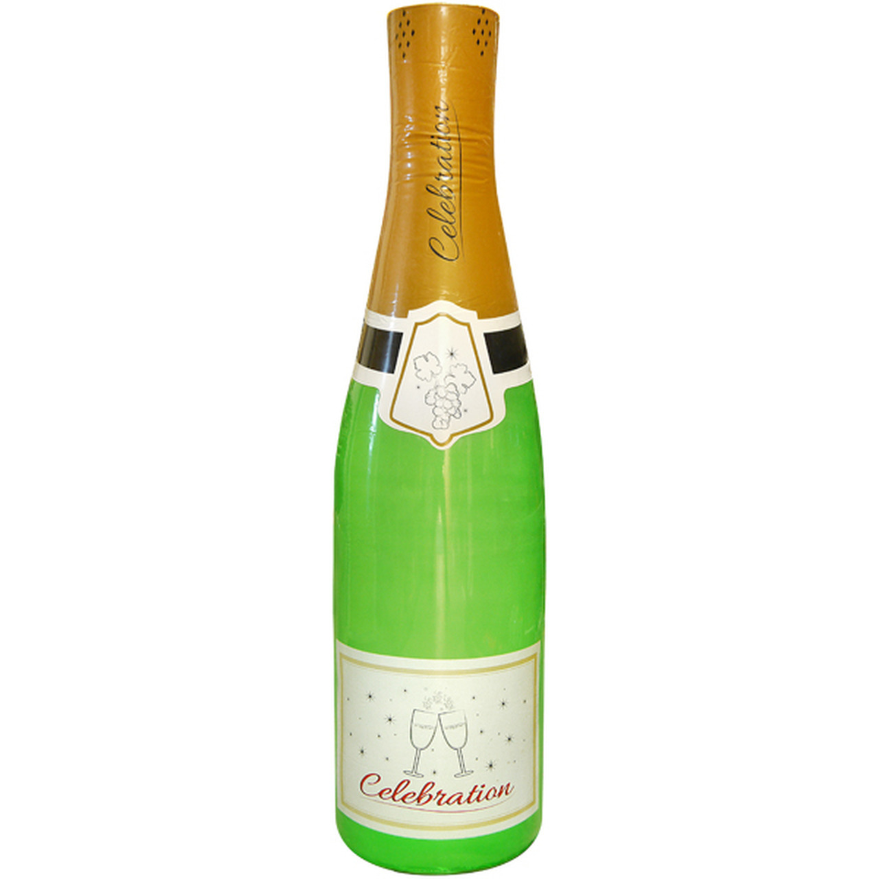 Grote opblaasbare champagne fles Oud en Nieuw accessoires/decoratie 180 cm -