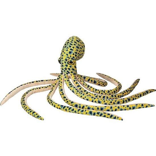 Grote pluche gele octopus-inktvis knuffel 100 cm speelgoed