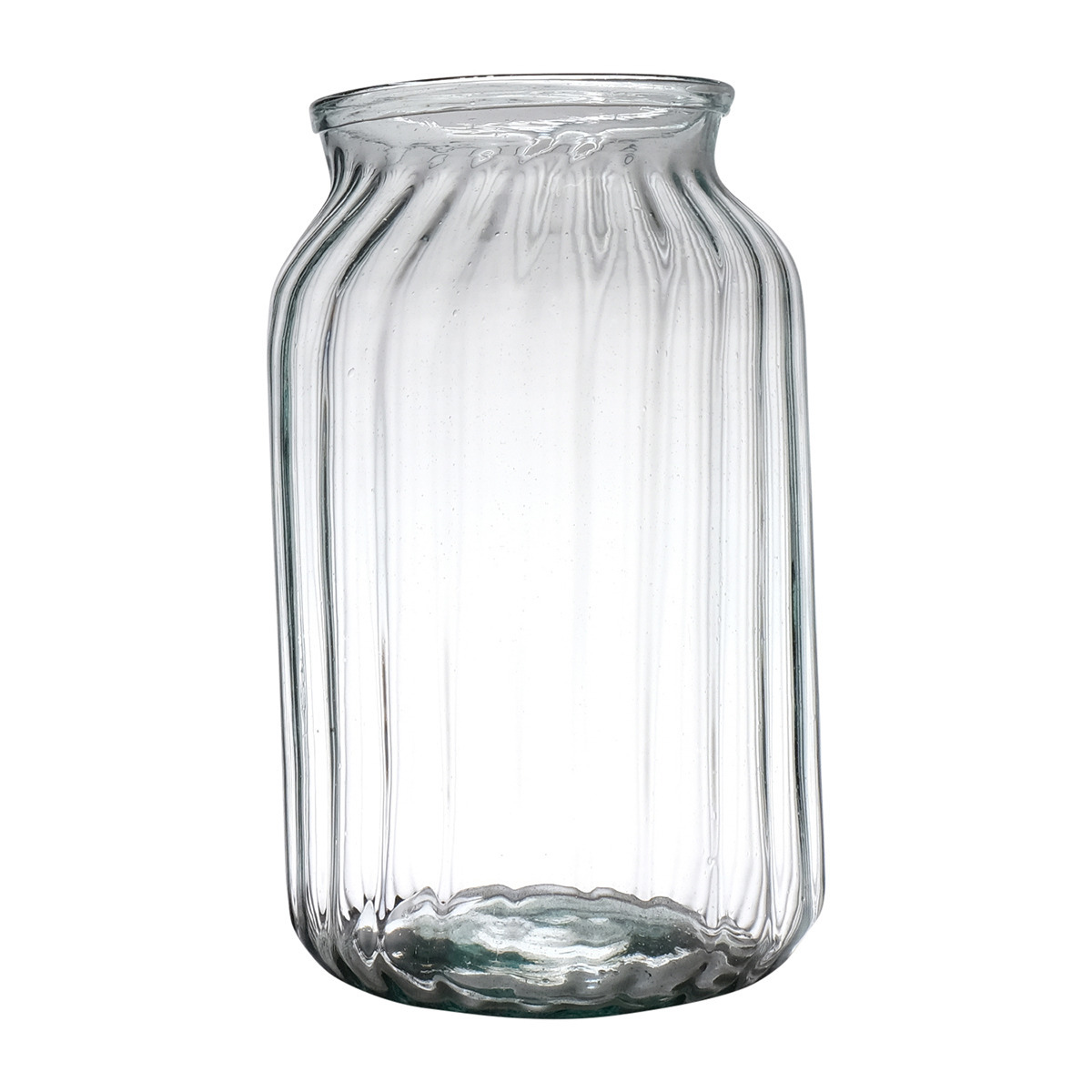 Hakbijl Glass Bloemenvaas Organic transparant eco glas D18 x H30 cm Melkbus vaas