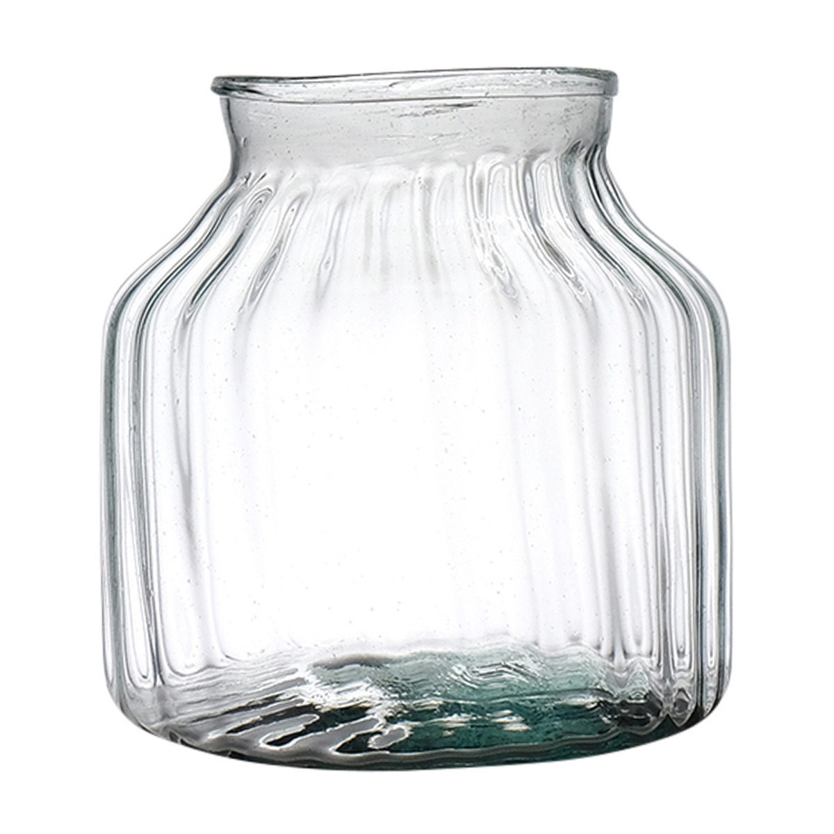 Hakbijl Glass Bloemenvaas Organic transparant eco glas D21 x H20 cm Melkbus vaas