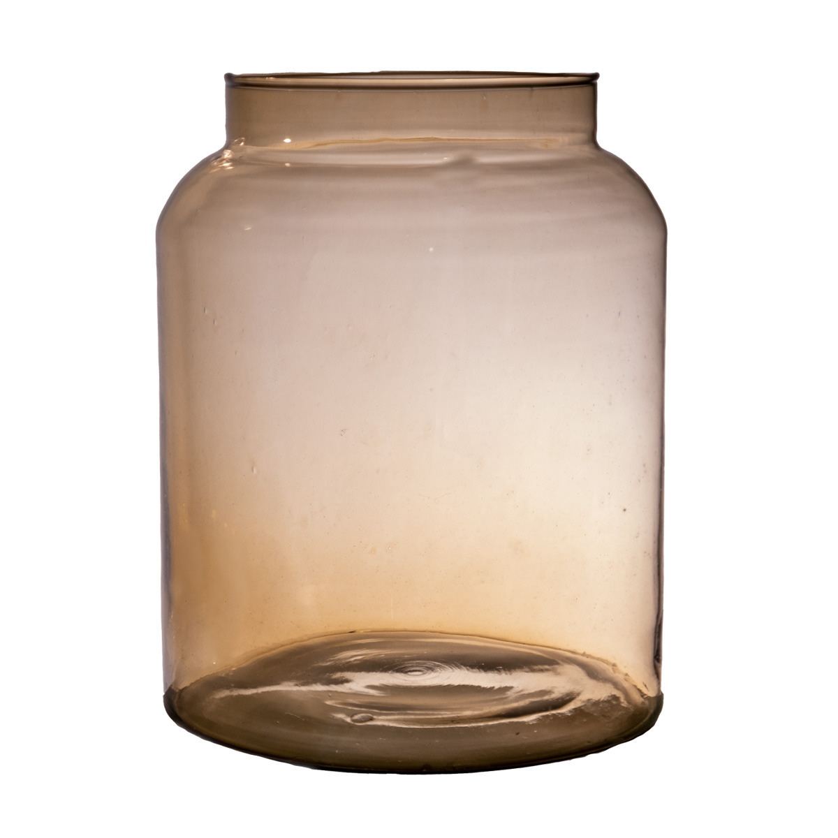 Hakbijl Glass Bloemenvaas Shape transparant amber eco glas D19 x H25 cm Melkbus vaas