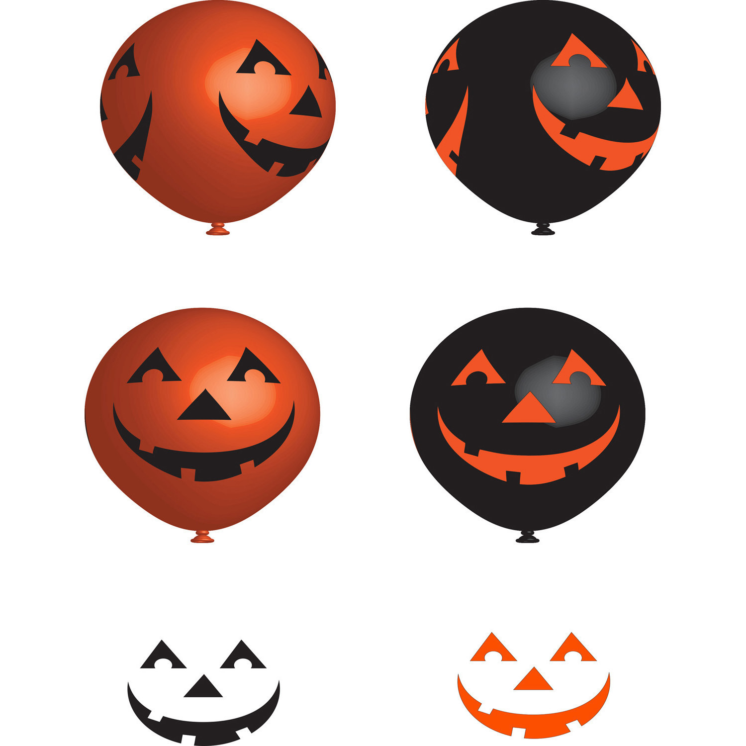 Halloween - 12x stuks Halloween ballonnen met lachende pompoenen print 27 cm