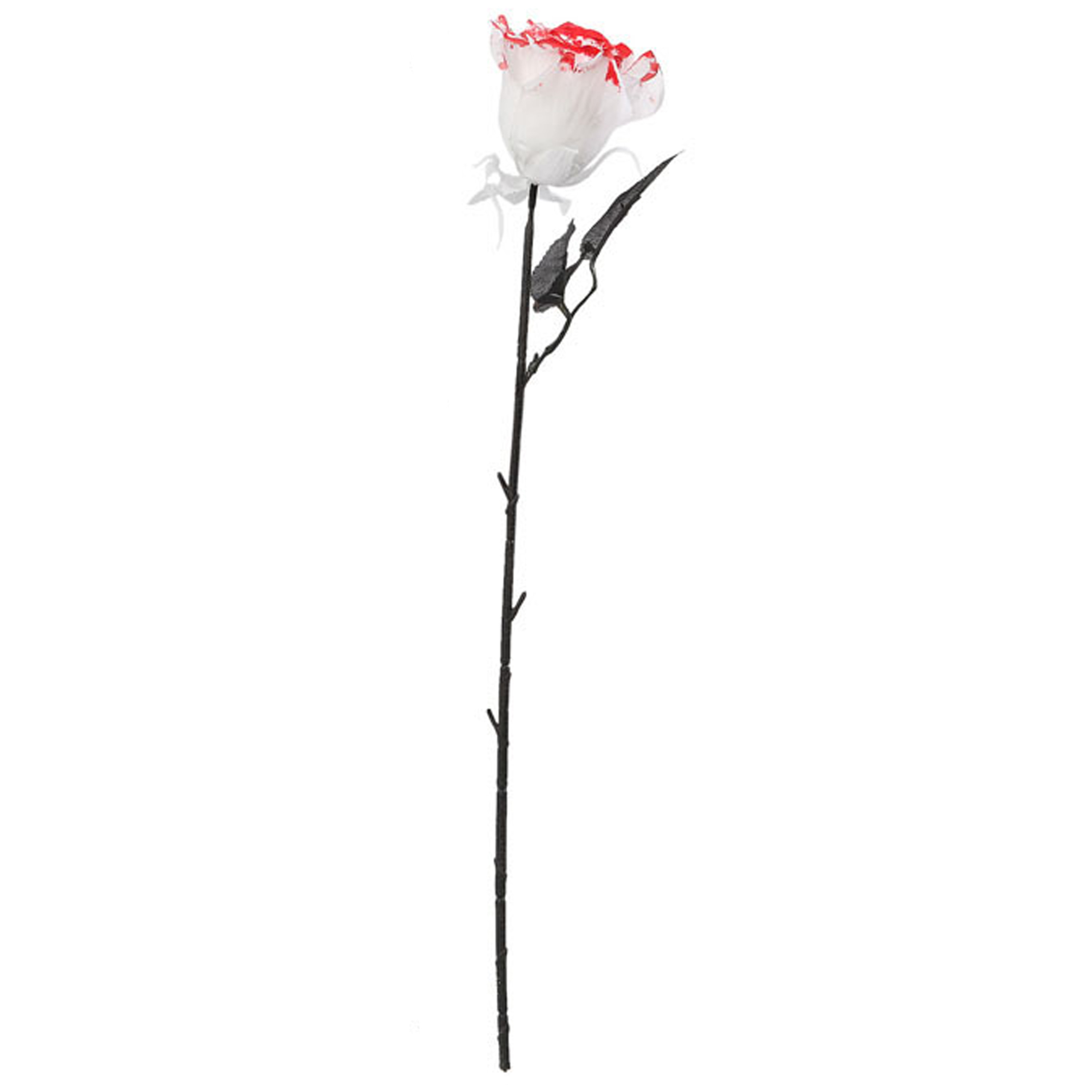 Halloween accessoires bloemen - witte rozen met bloedspetters - 50 cm