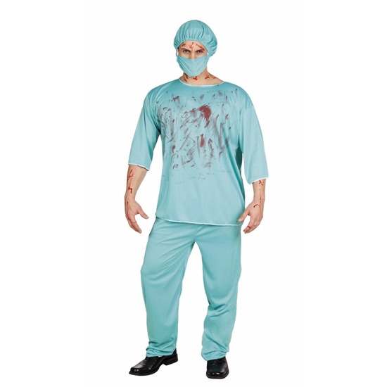 Halloween bloederige chirurg kostuum heren