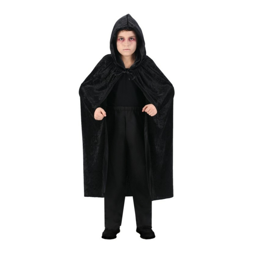 Halloween Dracula cape - voor kinderen - fluweel - zwart - L120 cm