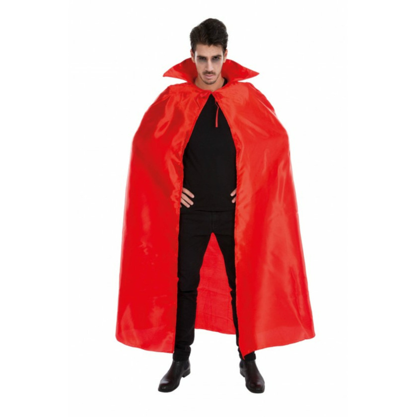 Halloween Dracula cape voor volwassenen rood satijn L163 cm