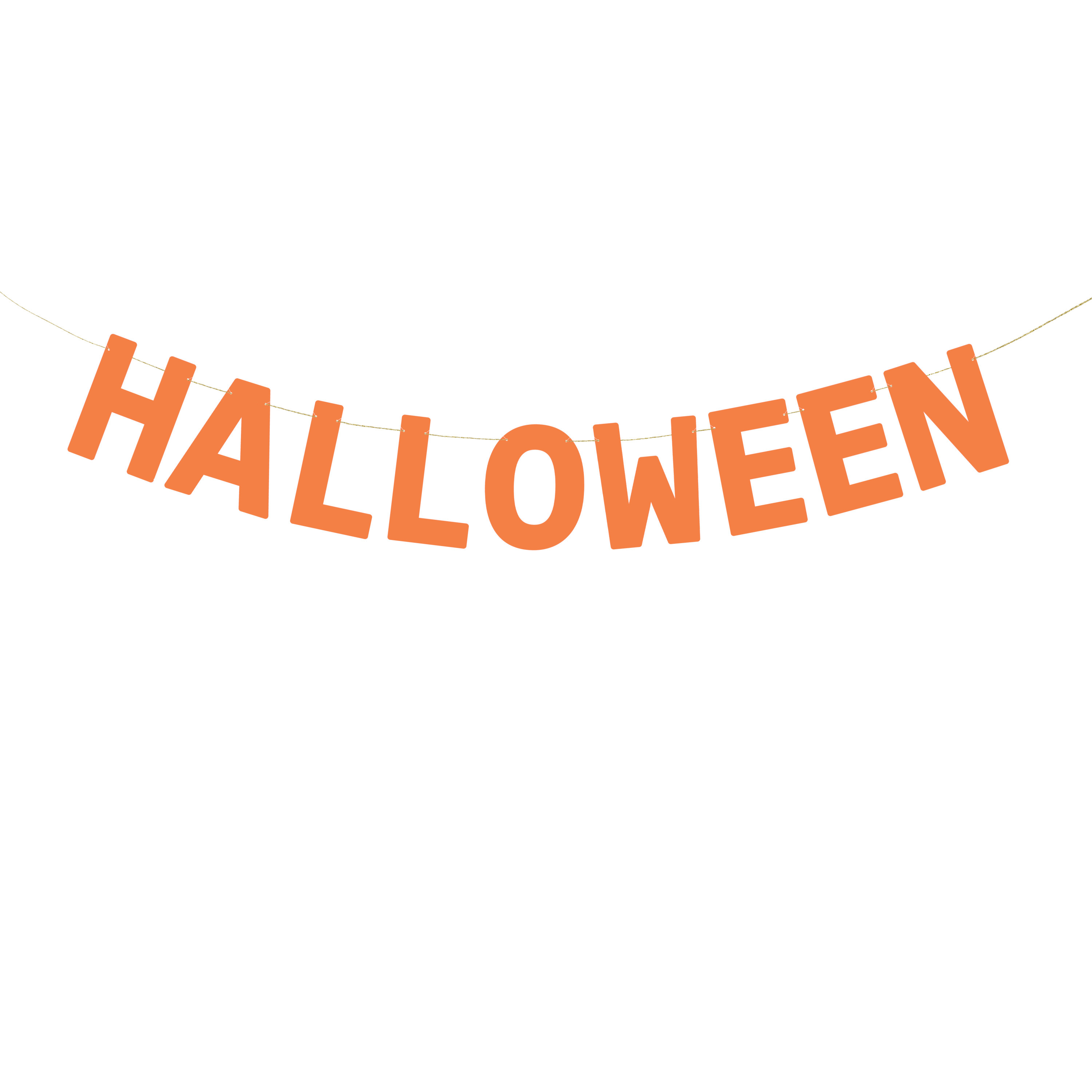 Halloween feestslinger/spandoek - 2,5 meter - oranje - van papier