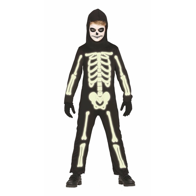 Halloween - Glow in the dark skelet kostuum voor kids