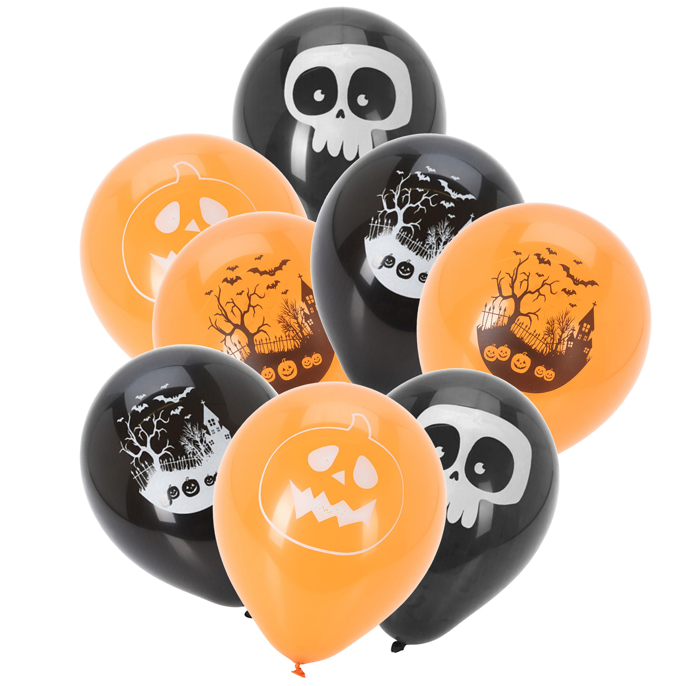 Halloween - Halloween ballonnen versiering Faces and House 20x stuks
