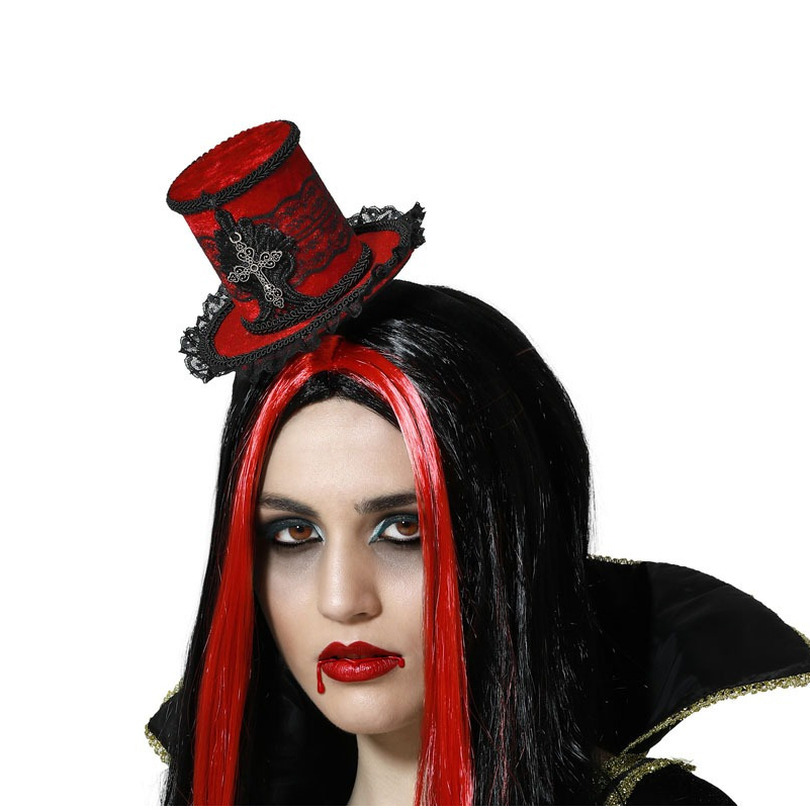 Halloween - Halloween/horror verkleed diadeem hoedje - vampier queen/princess - kunststof - dames/meisjes