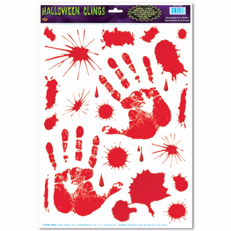 Halloween - Halloween raamsticker met bloed handen