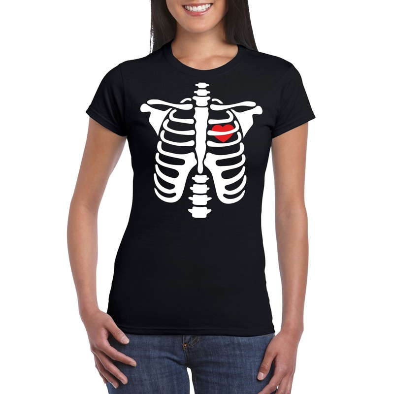 Halloween - Halloween skelet t-shirt zwart dames