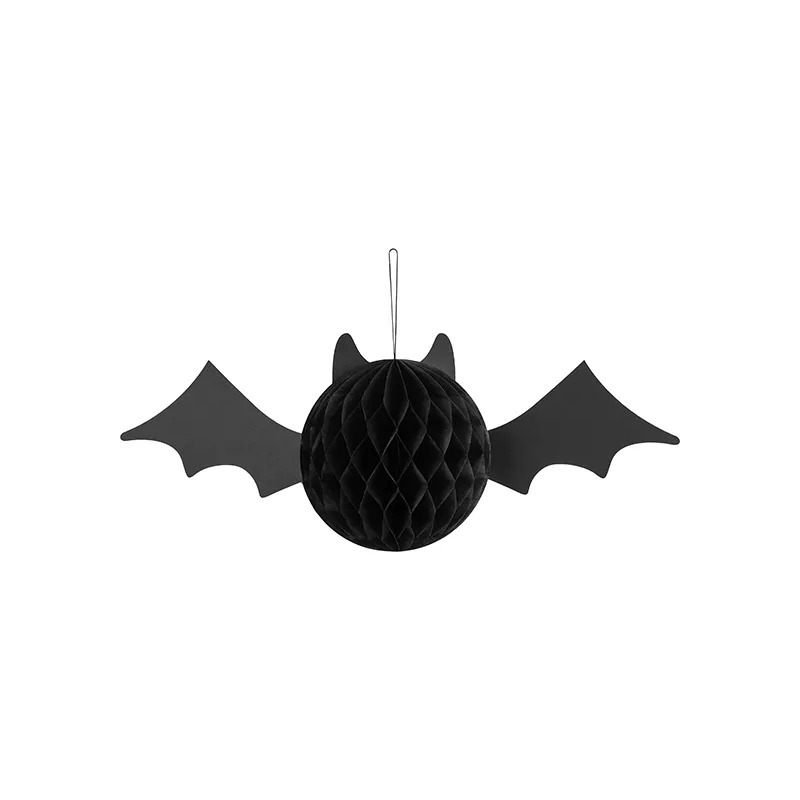 Halloween - Halloween thema hangende vleermuis - zwart - papier - 45 cm