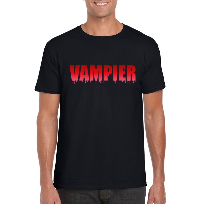 Halloween - Halloween vampier tekst t-shirt zwart heren