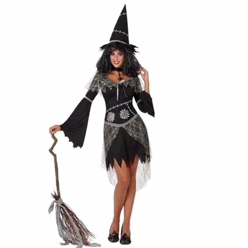 Halloween - Halloween zwarte heksen kostuum voor dames