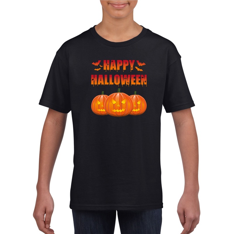 Halloween - Happy Halloween t-shirt zwart kinderen