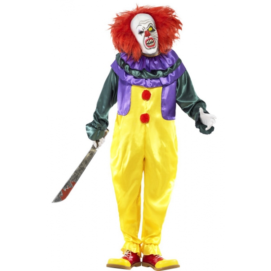 Halloween - Horror clown kostuum met masker