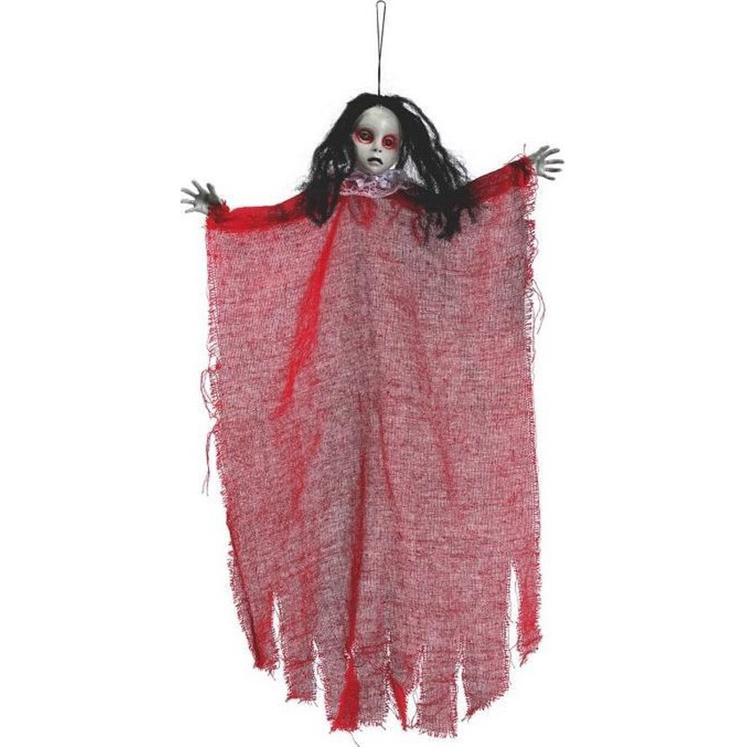 Halloween - Horror hangdecoratie spook/geest pop rood 60 cm