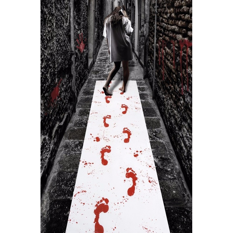 Halloween/horror loper met bloed afdrukken