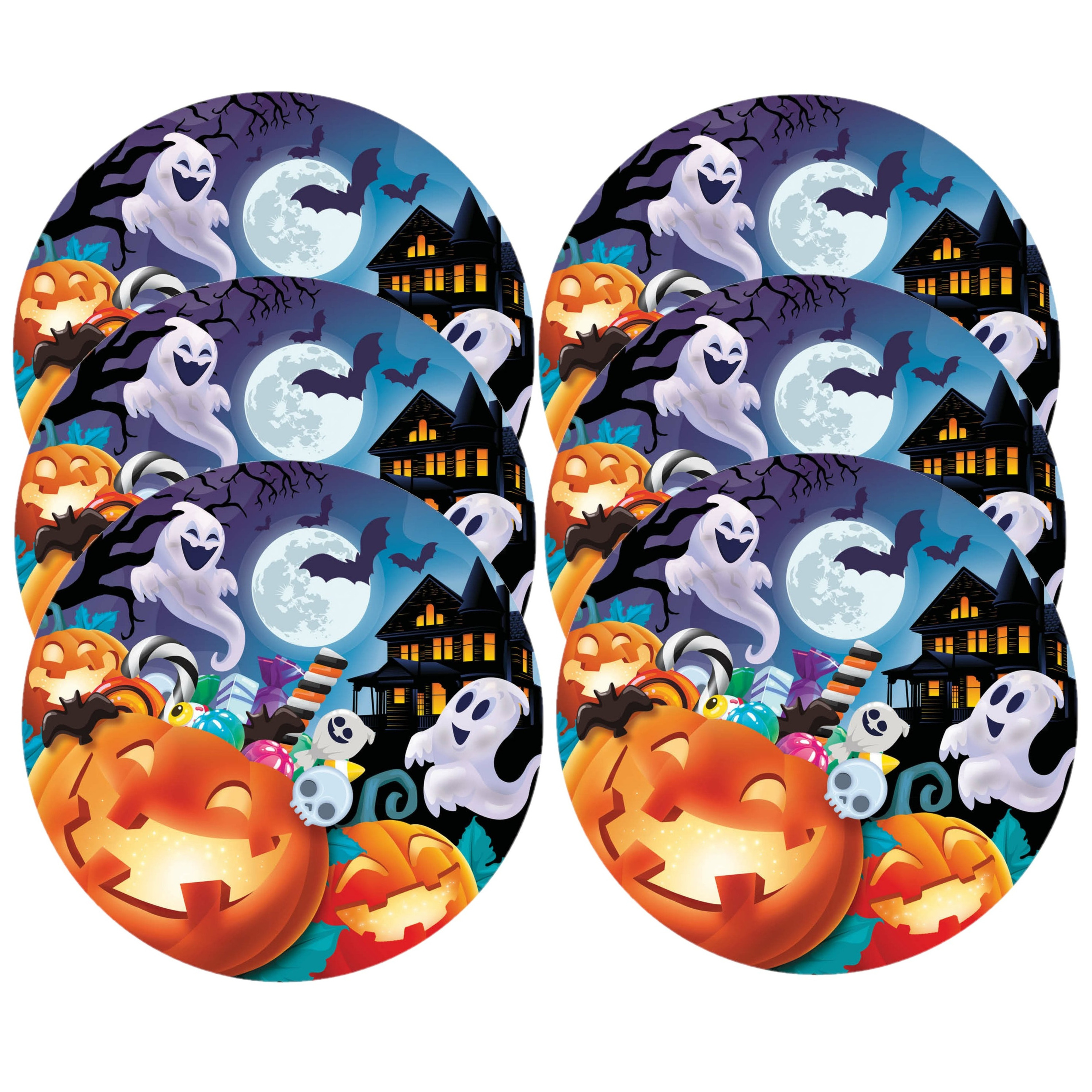 Halloween/horror pompoen bordjes - 12x - oranje - papier - D23 cm
