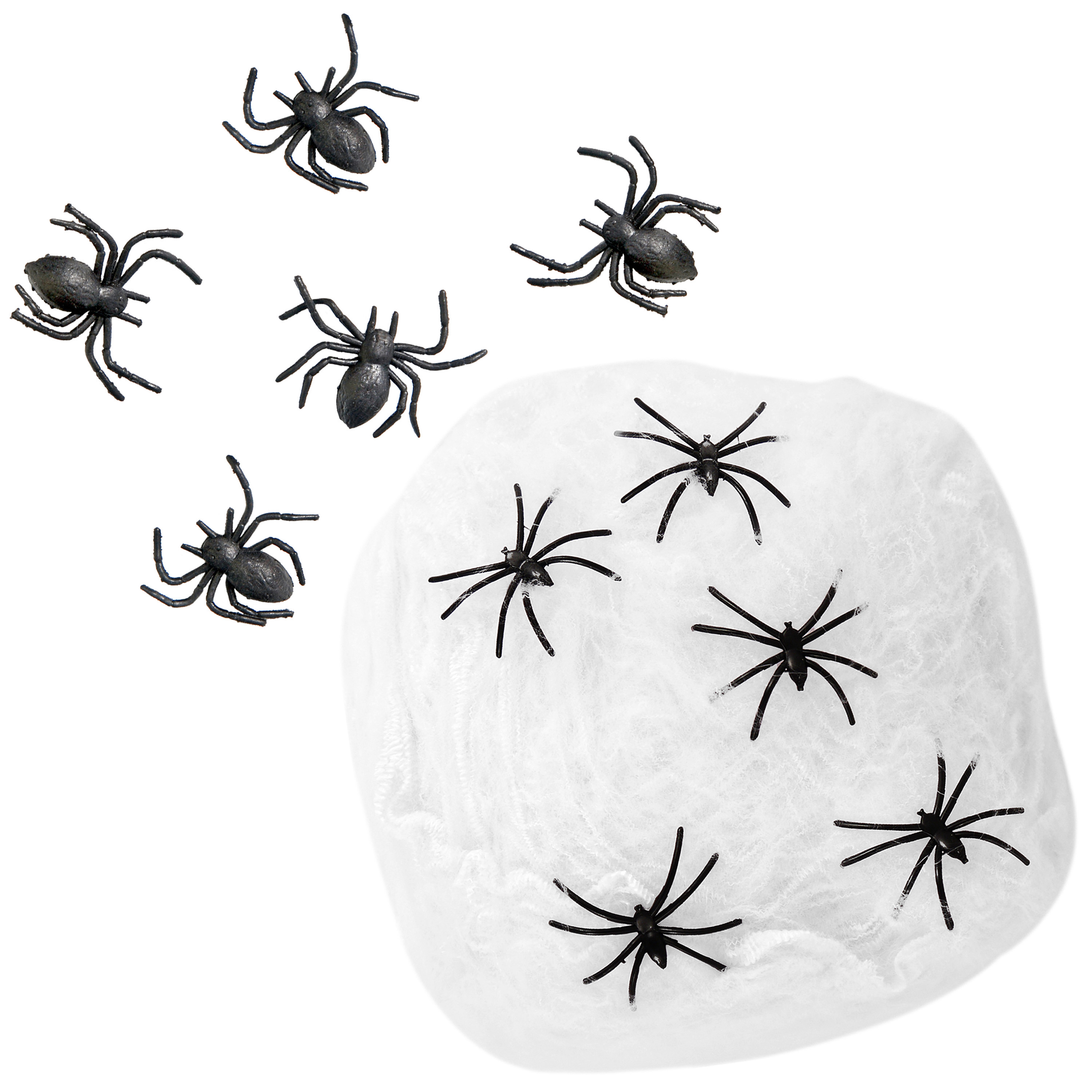 Halloween - Horror spinnenweb met spinnen - wit - 40 gr - Halloween decoratie