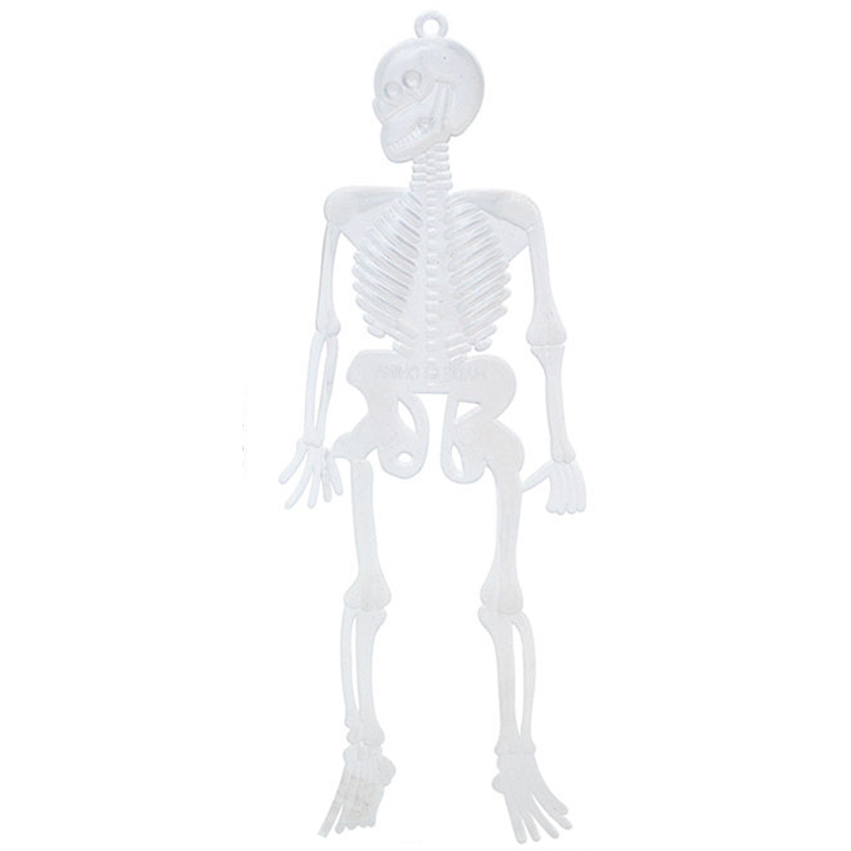 Halloween-horror thema hang decoraties 6x stuks skeletten glow in the dark 16 cm