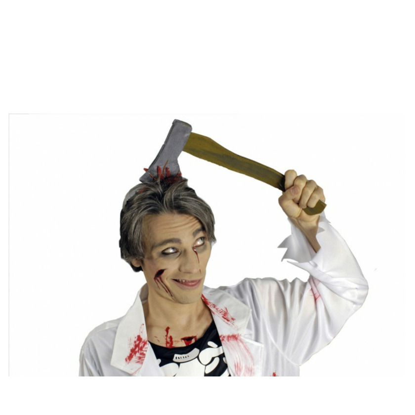 Halloween/horror verkleed diadeem/tiara - bijl met bloed - kunststof