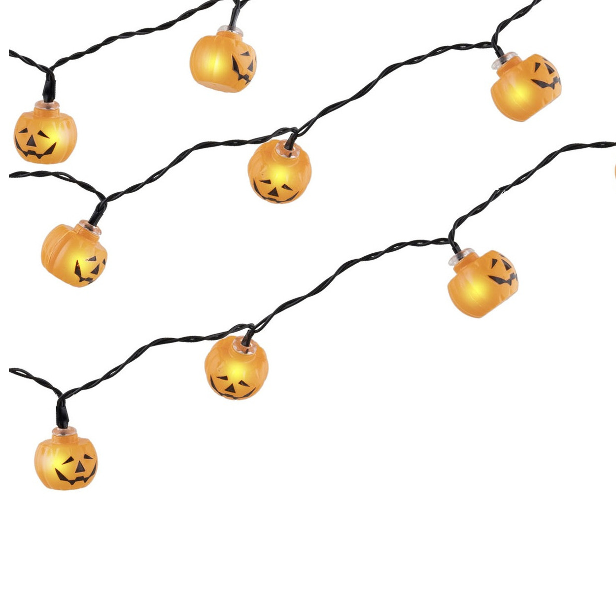 Halloween LED lichtsnoer pompoen 165 cm batterijen voor binnen
