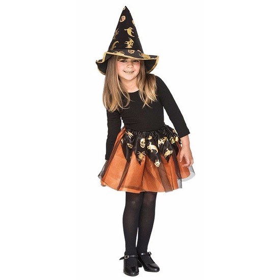 Halloween - Oranje heksenset voor meisjes