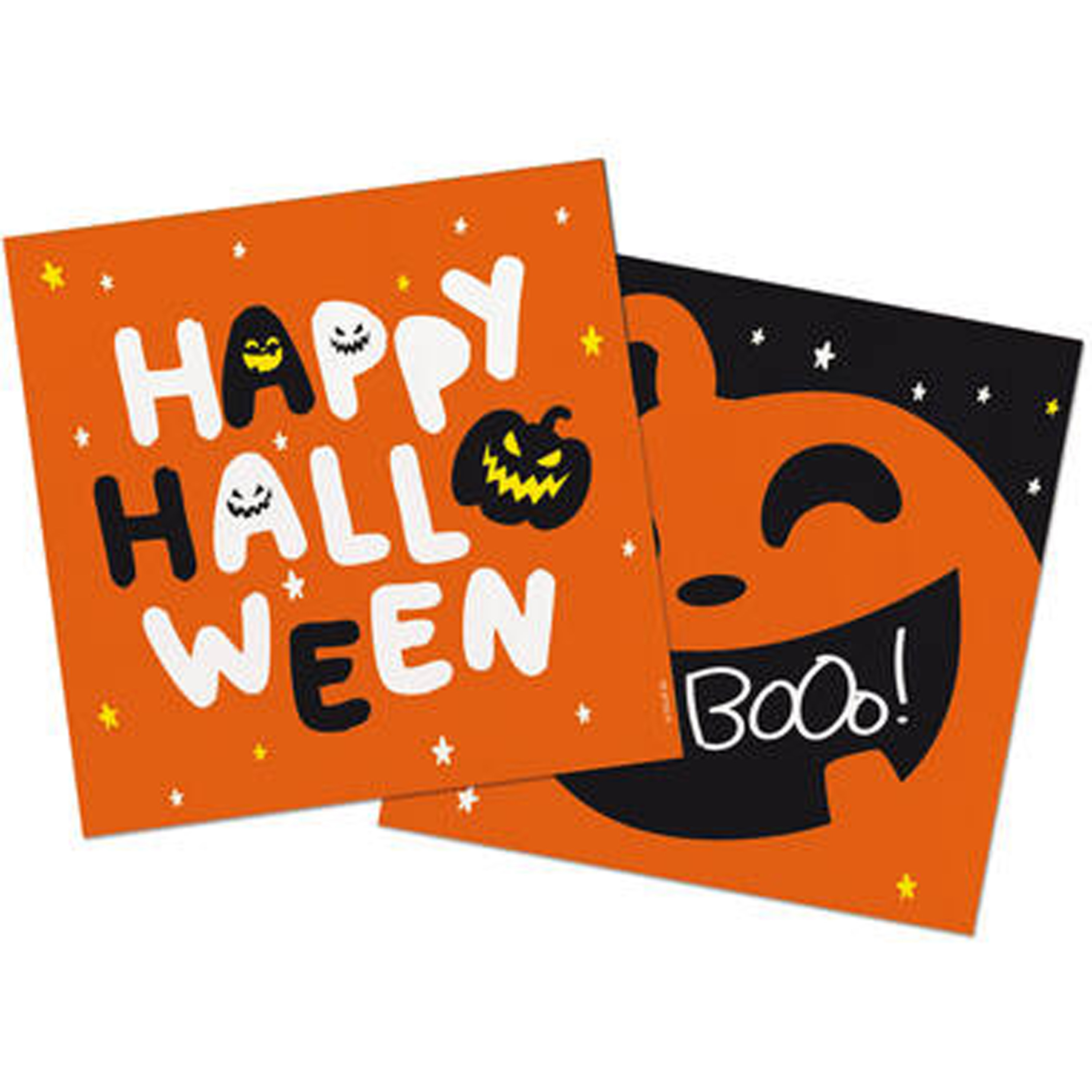 Halloween thema feest servetten - 20x - pompoen print - papier - 33 x 33 cm