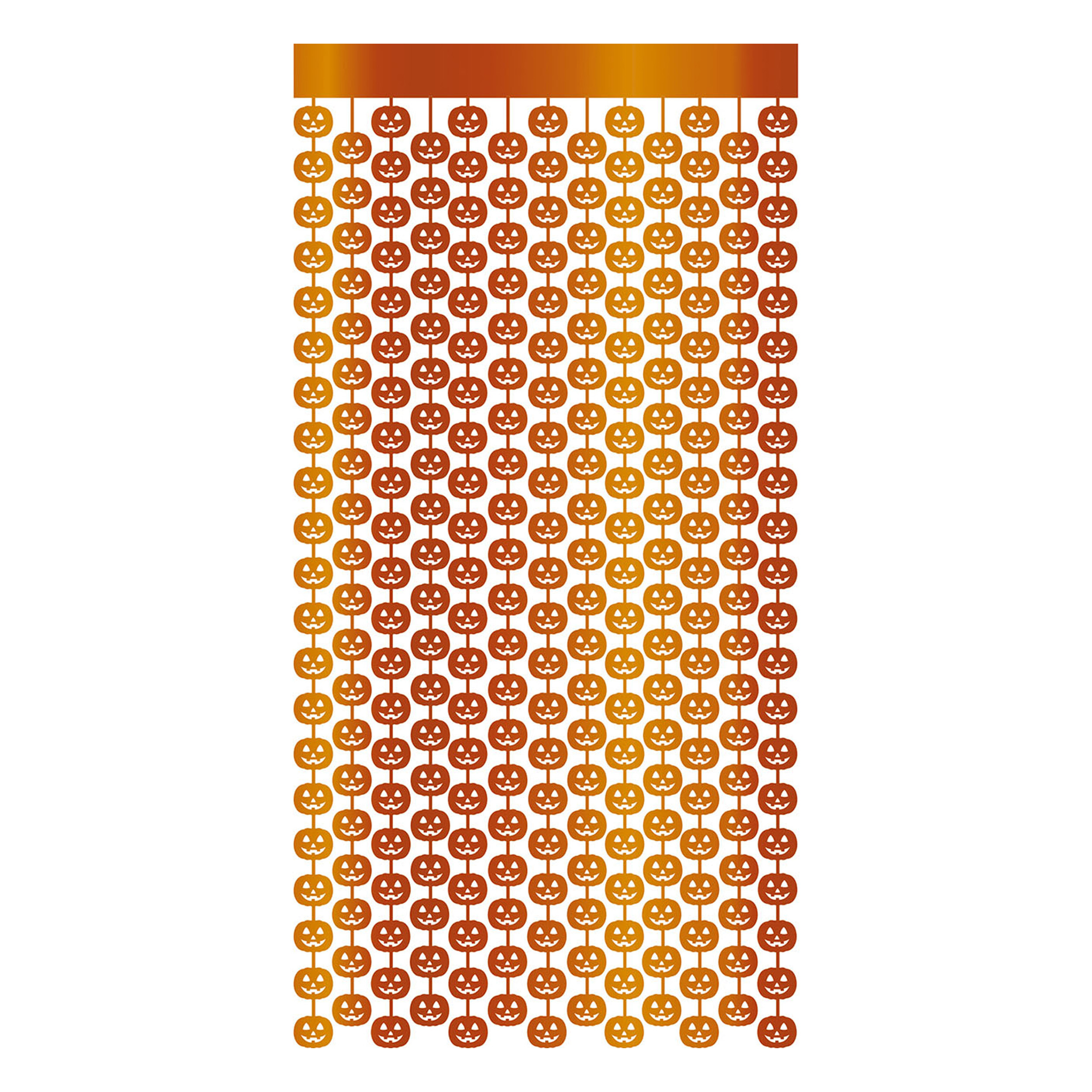 Halloween thema party deurgordijn metallic pompoenen oranje 100 x 200 cm