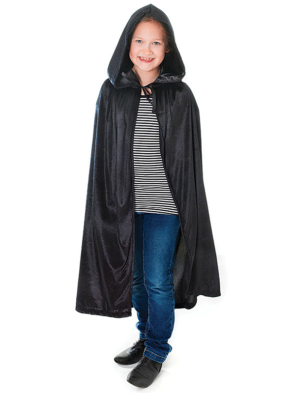 Black velvet cape for children