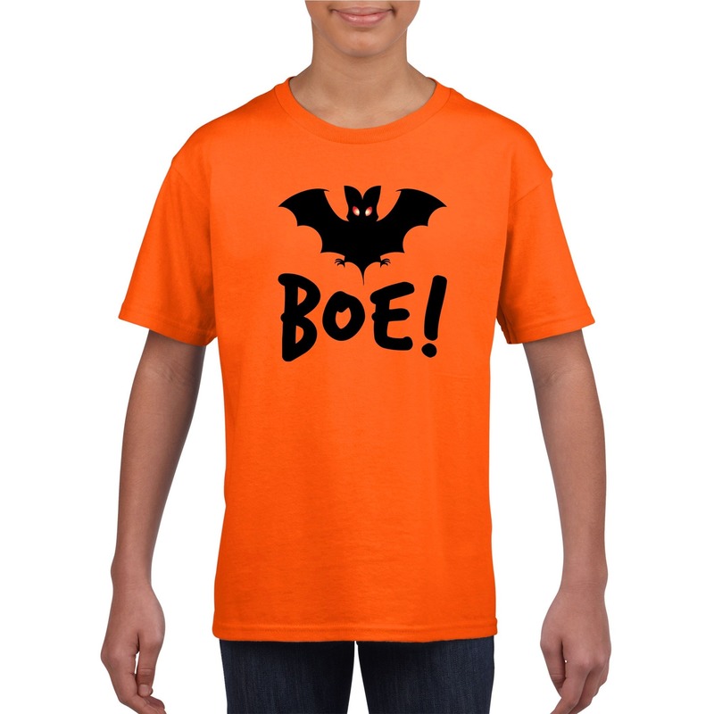 Halloween vleermuis t-shirt oranje kinderen