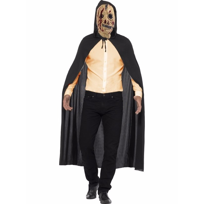 Halloween - Voordelig Halloween kostuum zombie rits masker en cape