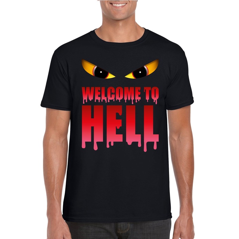 Halloween - Welcome to hell Halloween Duivel t-shirt zwart heren