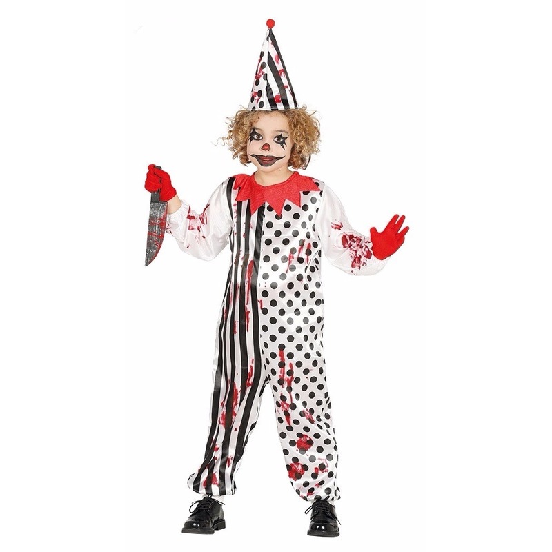 Halloween - Zombie moordenaar enge clownspak voor kinderen - 7/9 jaar