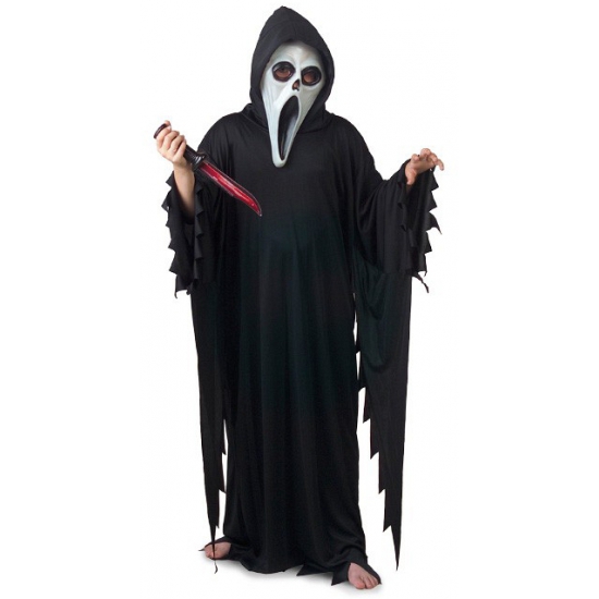 Halloween - Zwart Scream verkleed kostuum/gewaad voor kinderen