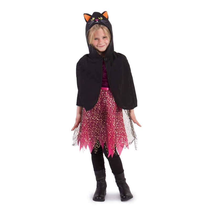 Halloween - Zwarte kat Halloween cape voor kinderen