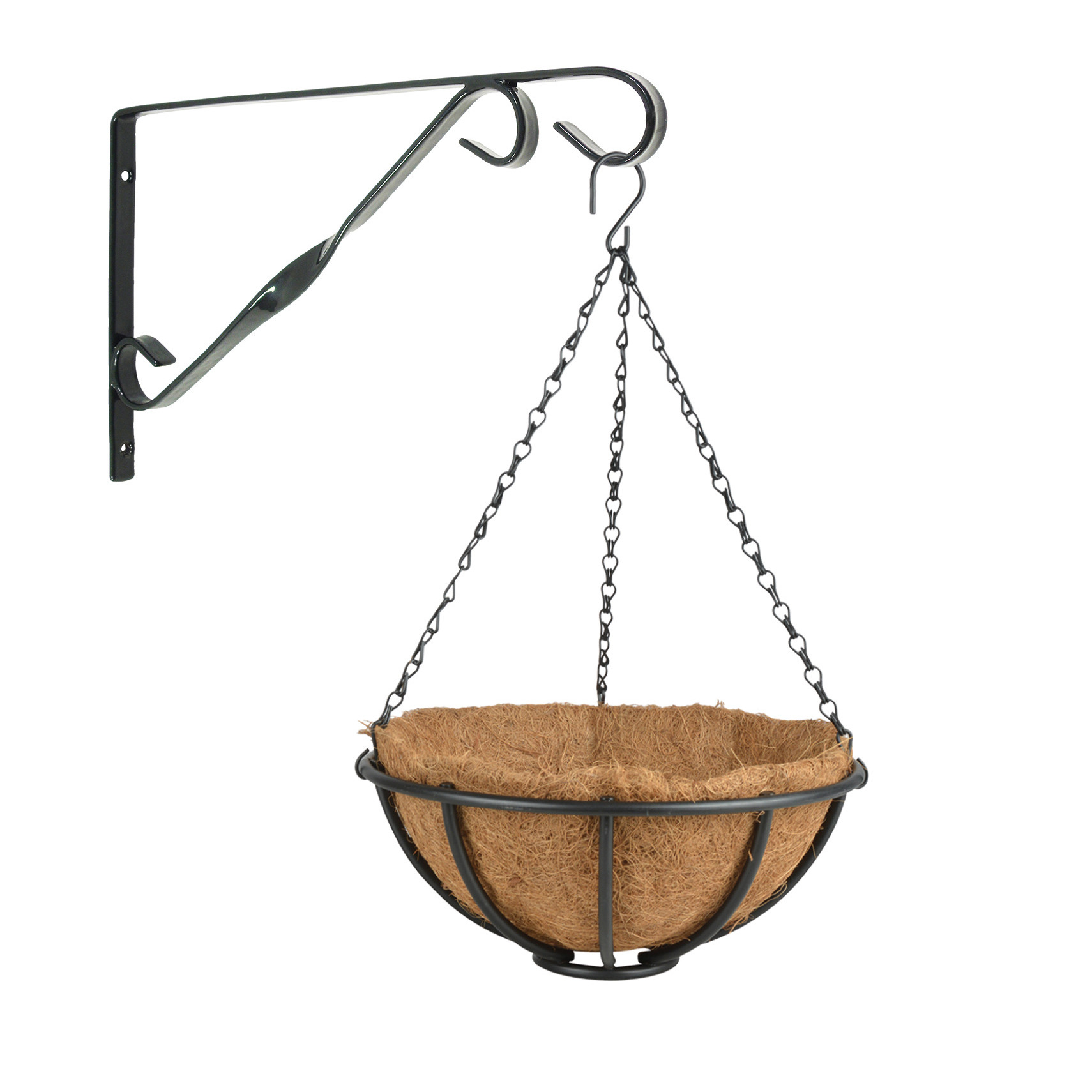 Hanging basket 30 cm met muurhaak metaal complete hangmand set