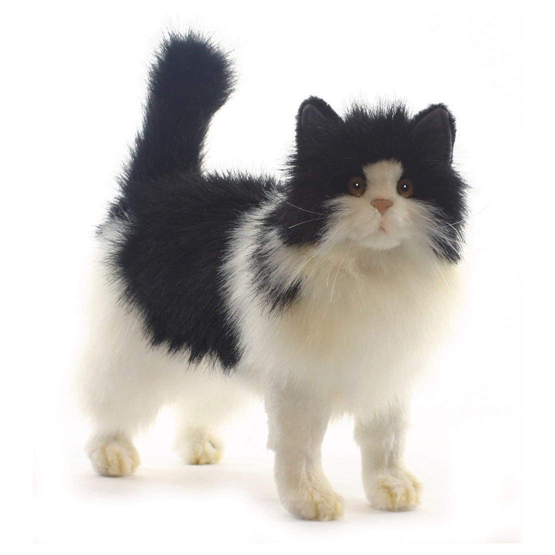 Hansa pluche Perzische kat zwart-wit 40 cm