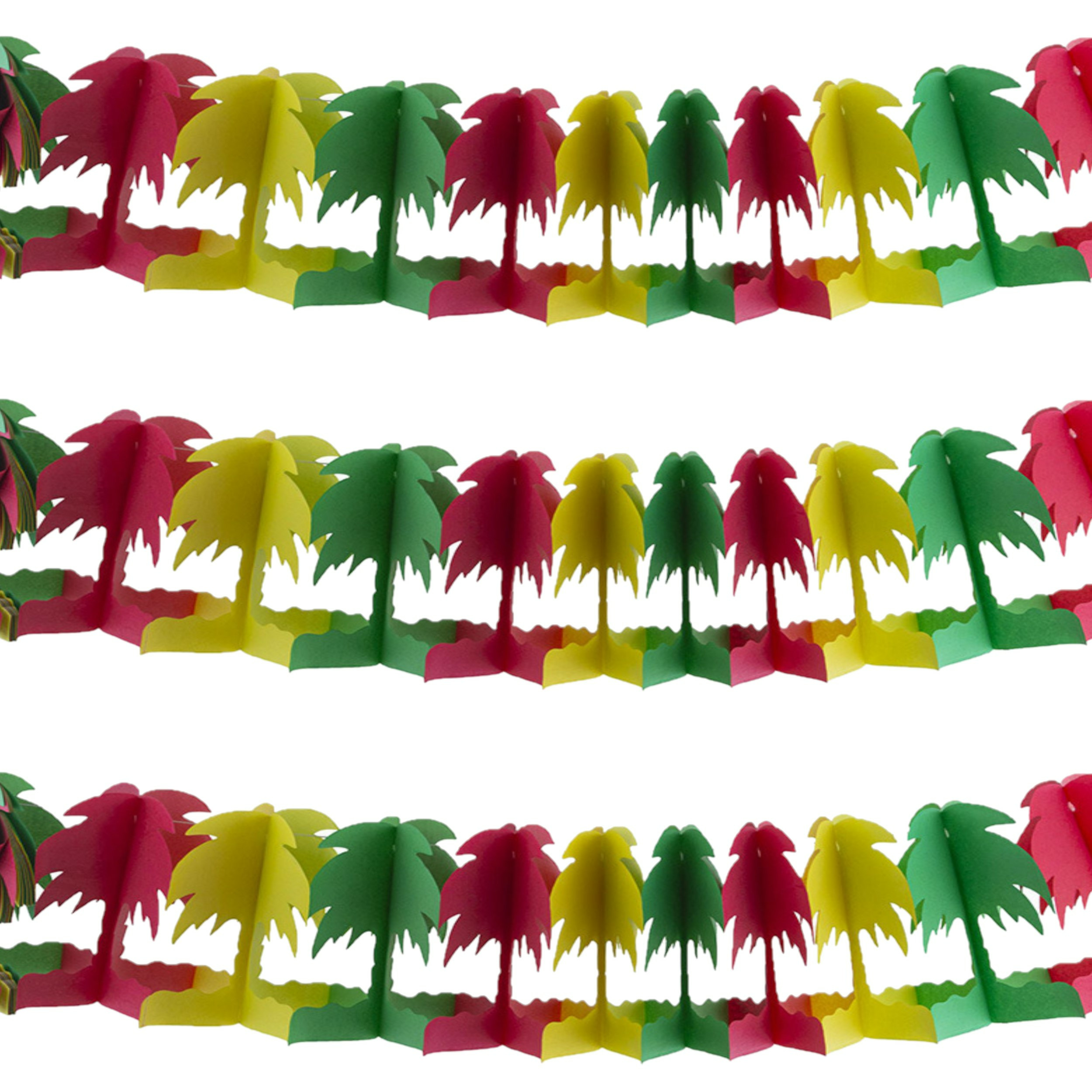 Hawaii palmbomen thema feestslinger 3x gekleurd 400 cm papier