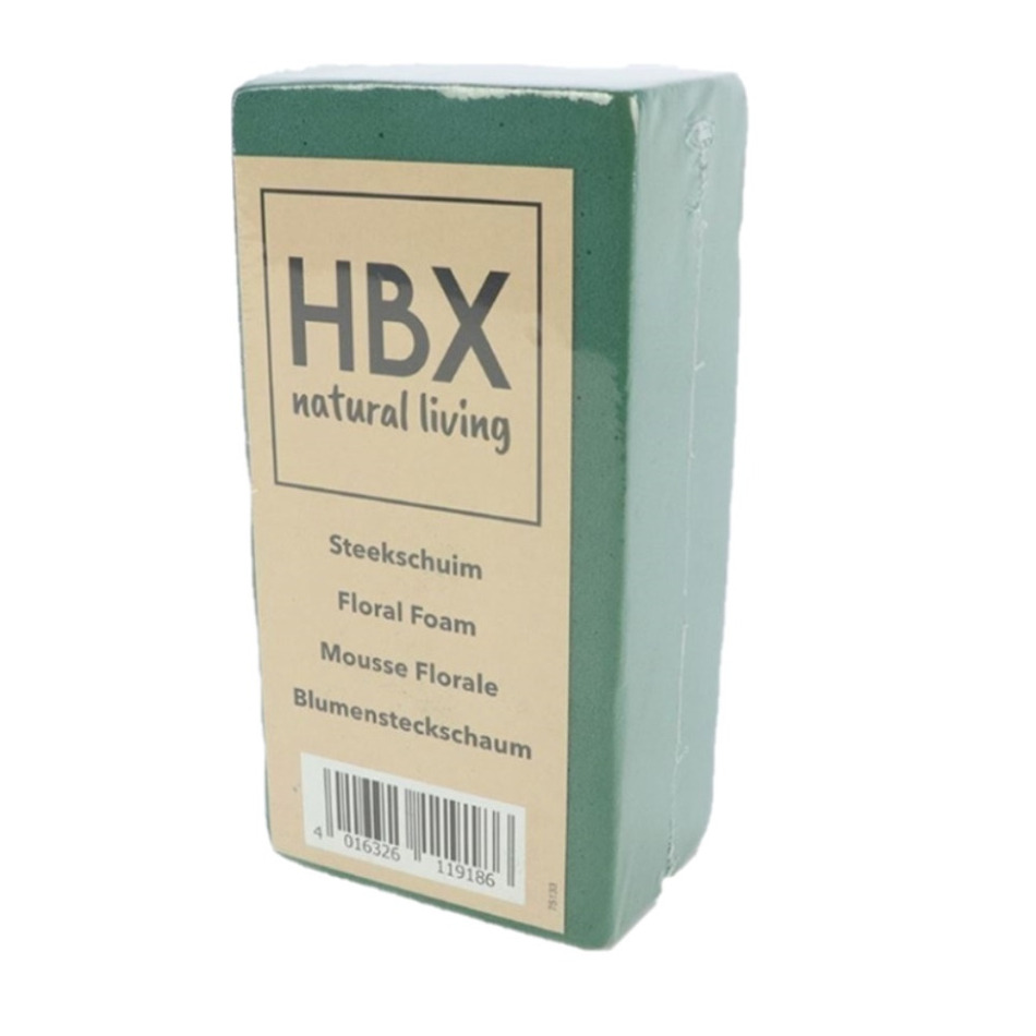 HBX Natural Living steekschuim-oase groen L20 x B10 x H7,5 cm foam rechthoekig