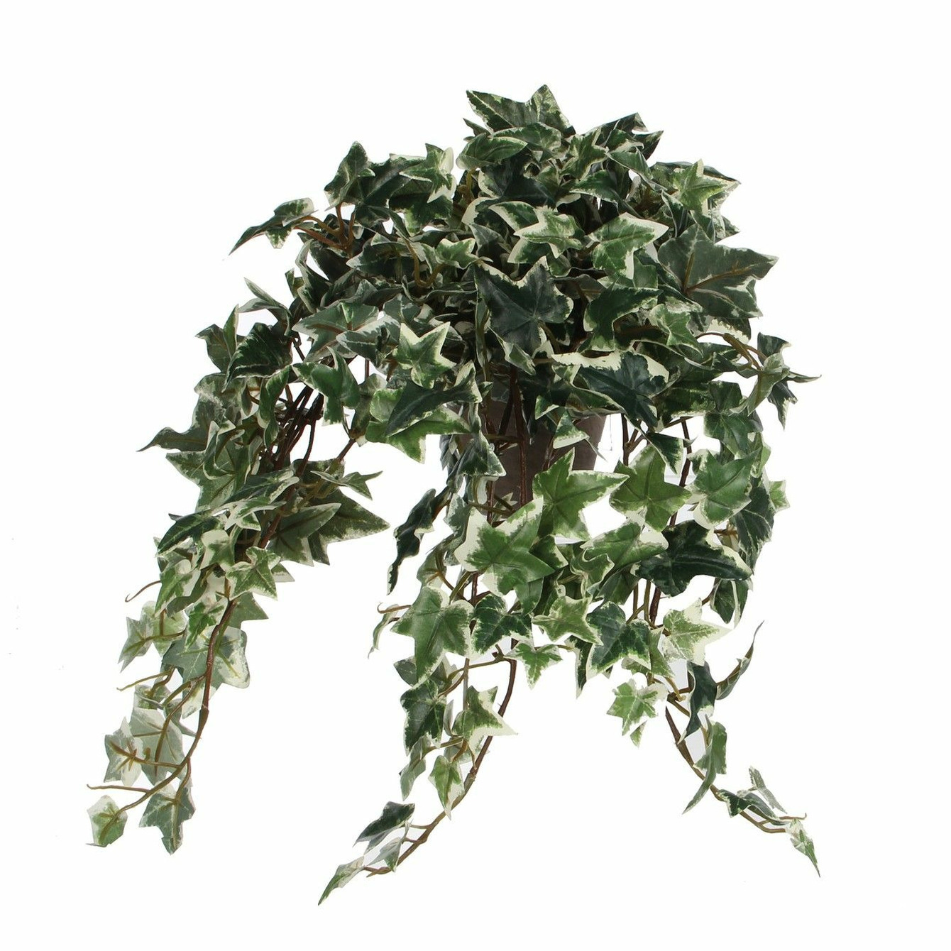 Hedera klimop kunstplant groen in grijze sierpot L45 x B25 x H25 cm