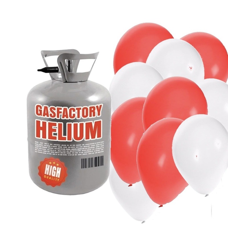 Helium tank met 30 valentijn ballonnen -