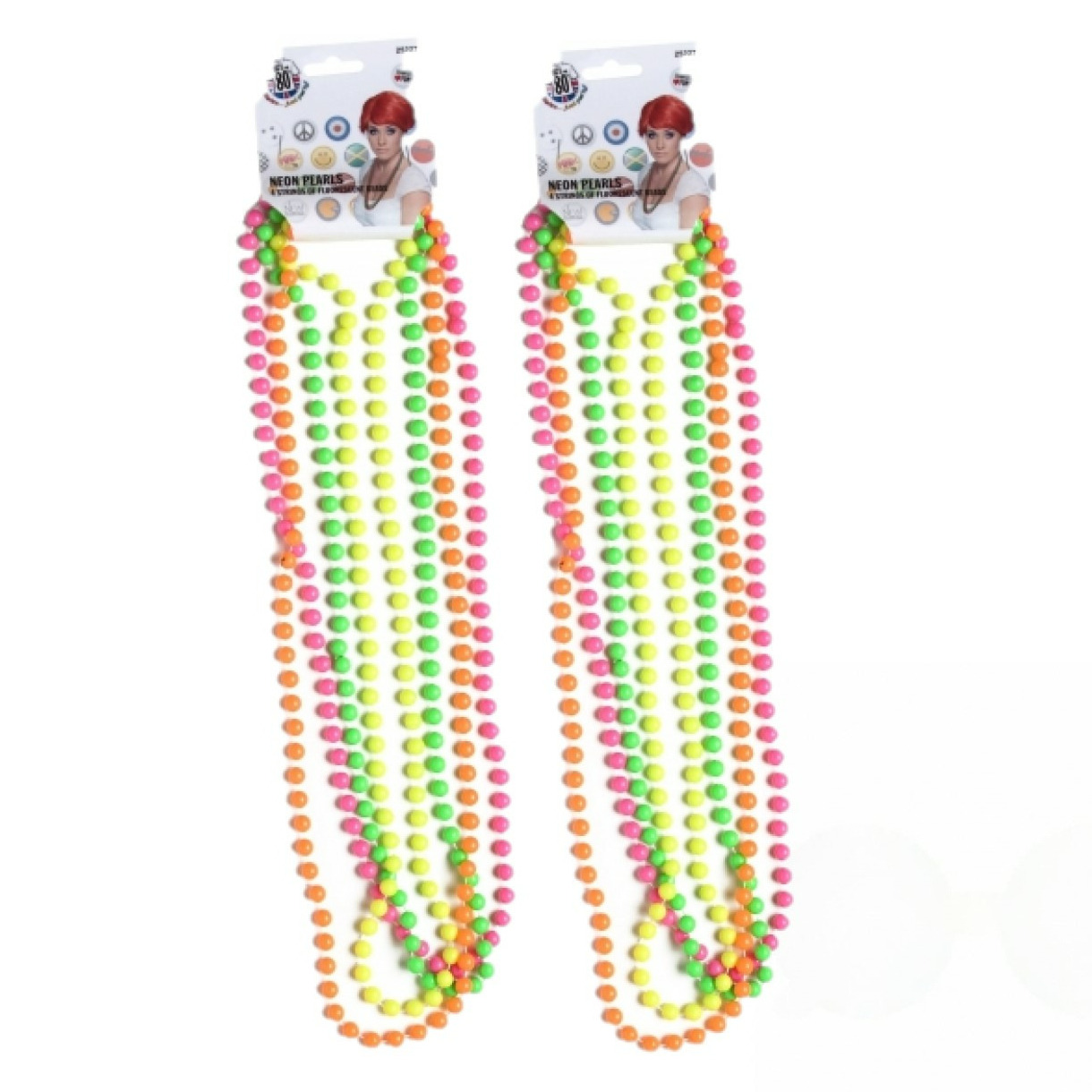 Hippie Flower Power thema dames verkleed multicolor 4x stuks kralen kettingen