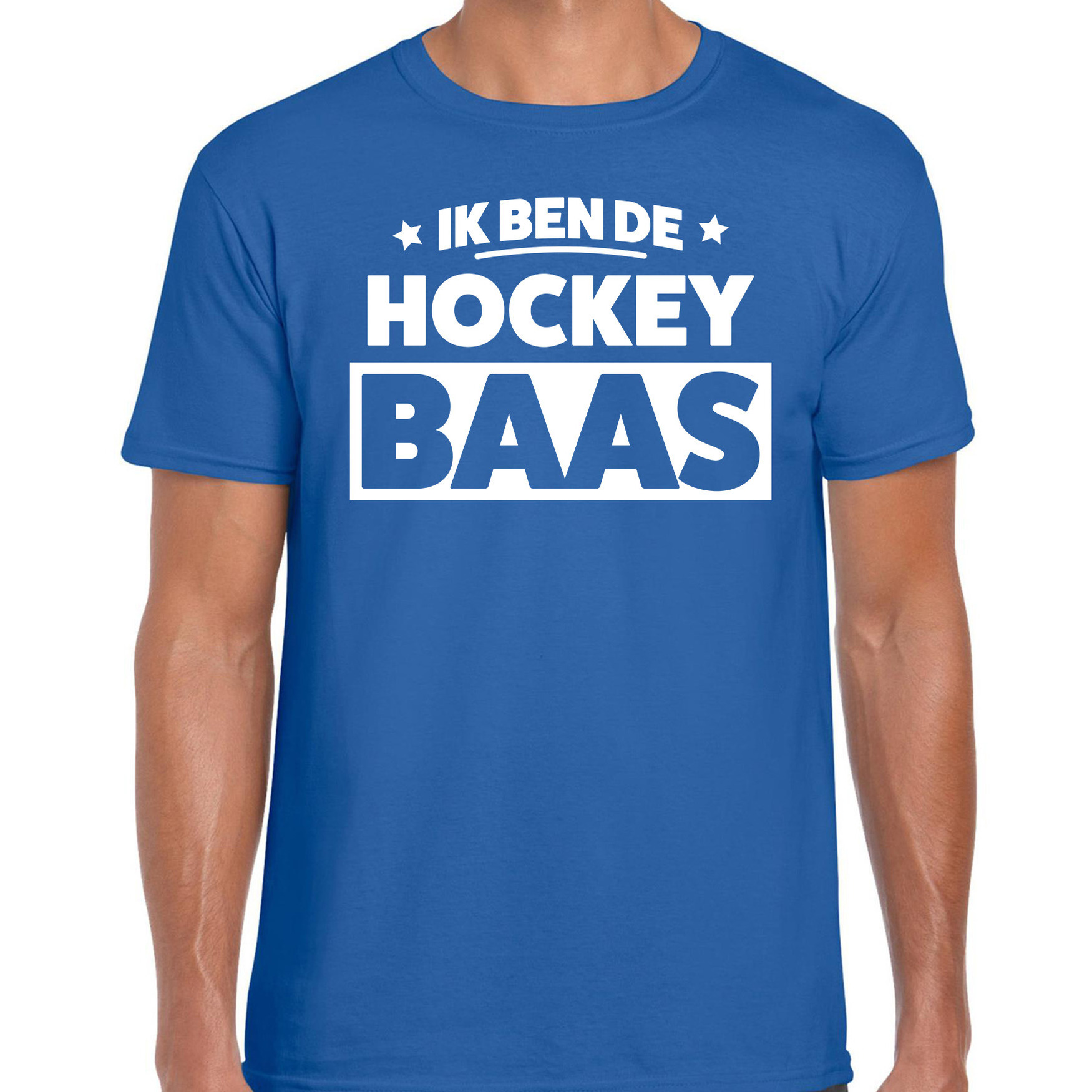 Hobby t-shirt hockey baas blauw voor heren hockey liefhebber shirt