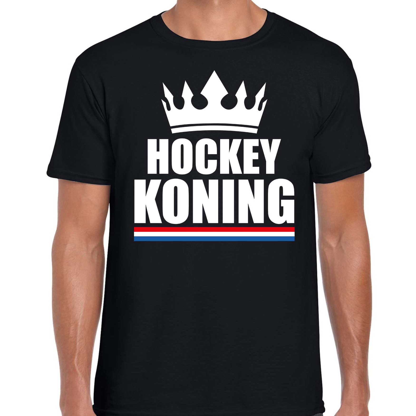 Hockey koning t-shirt zwart heren Sport-hobby shirts