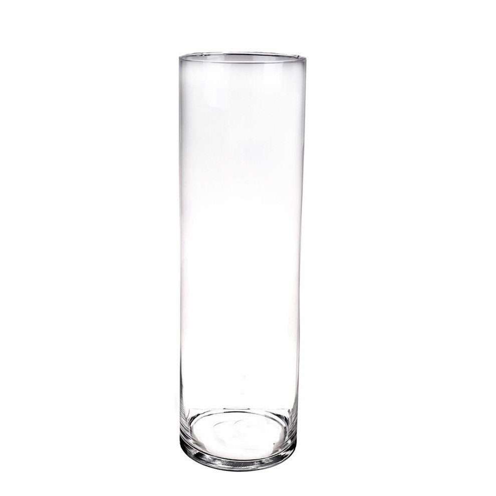 Hoge cilinder vaas-vazen van glas 50 x 15 cm